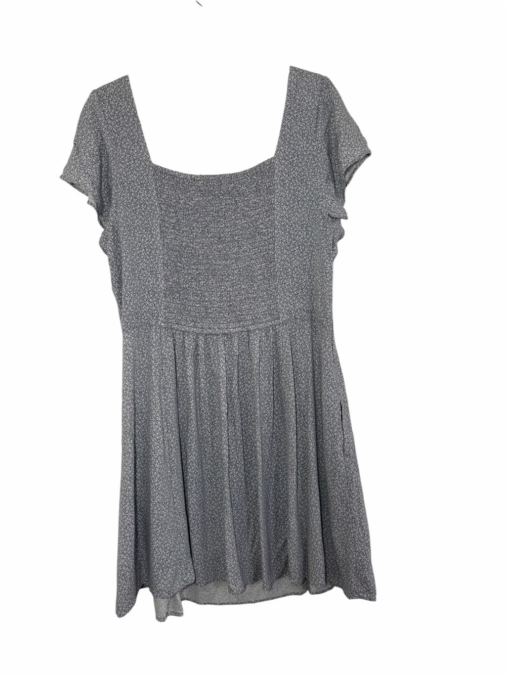 Abercrombie Blue Ditzy Floral Mini Dress XL NWT Smocked Back Cottagecore Fairy - Picture 3 of 13